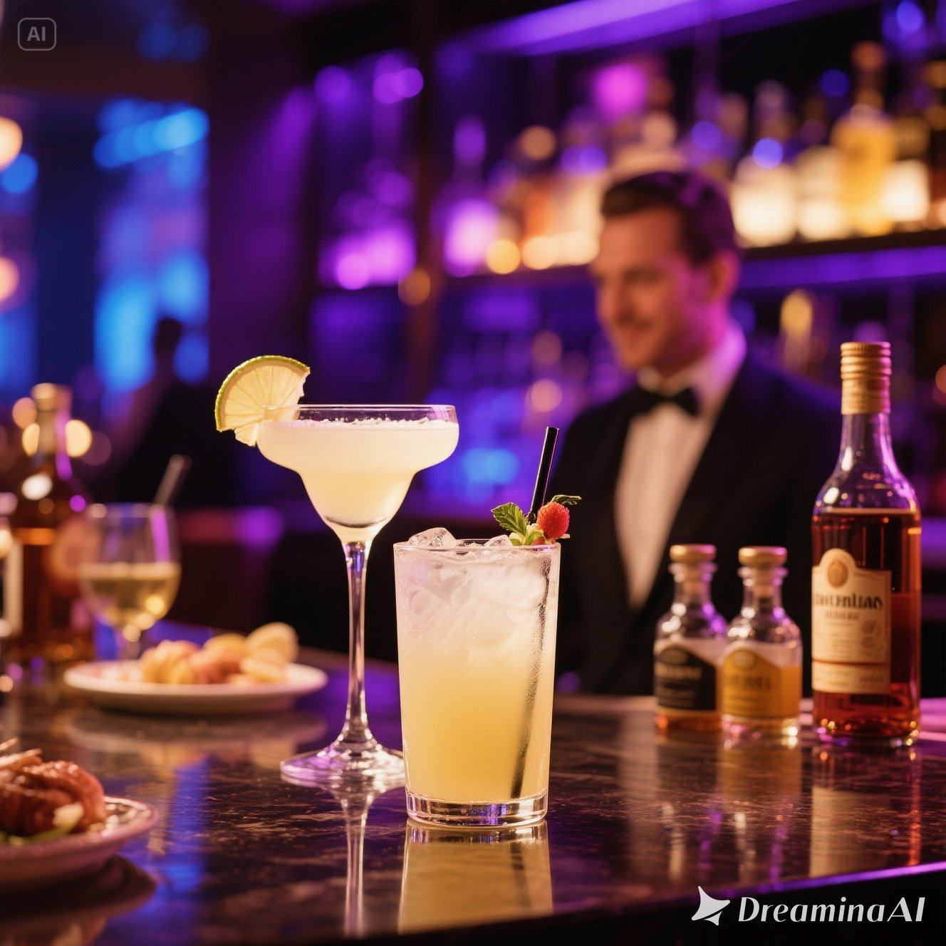 Colorful assortment of global cocktails representing cities around the world