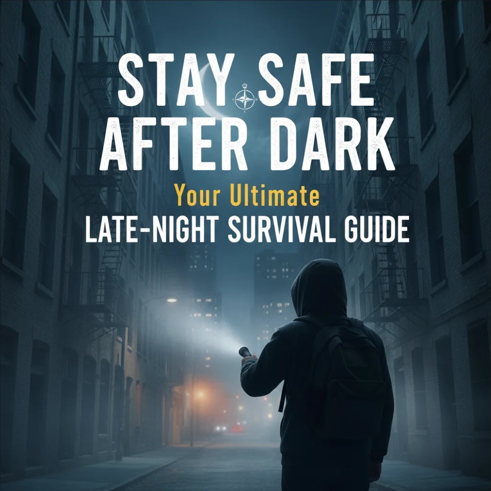 Person walking confidently on a well-lit street at night