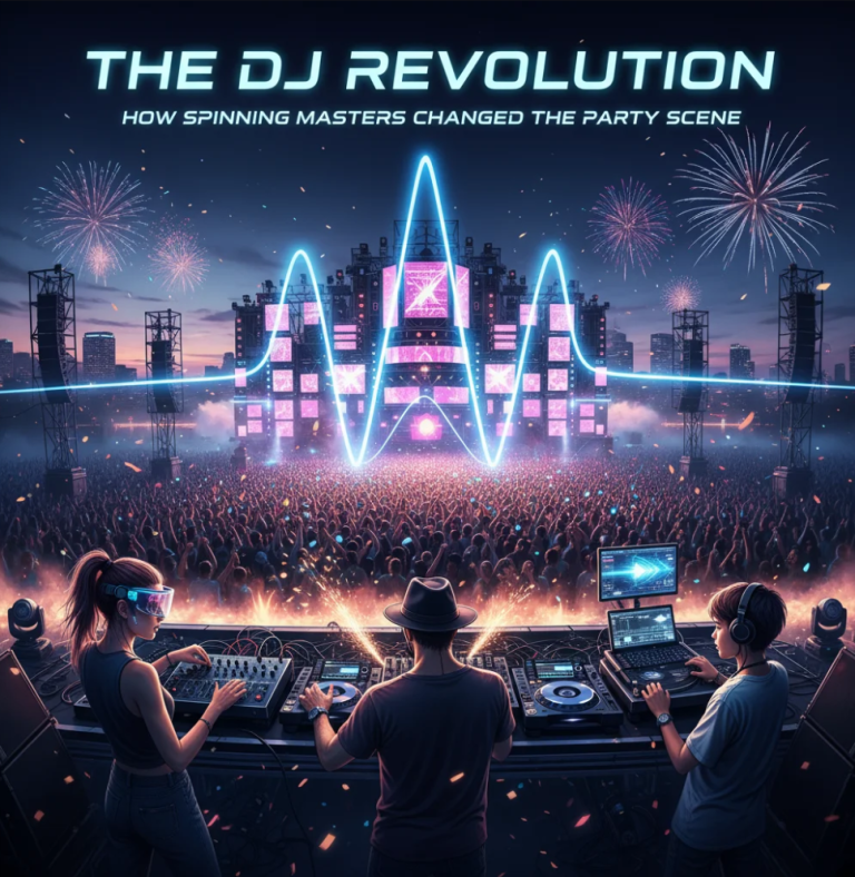 Comparison of classic vinyl turntable and modern digital DJ controller