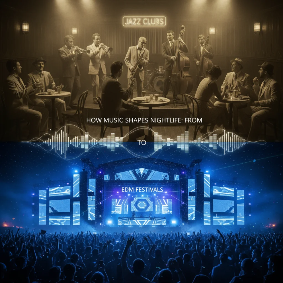 Music shaping nightlife from jazz clubs to EDM festivals