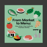 chef memilih bahan segar di pasar untuk hidangan Asia