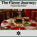Colorful Asian dishes presented on a dining table representing a flavor journey