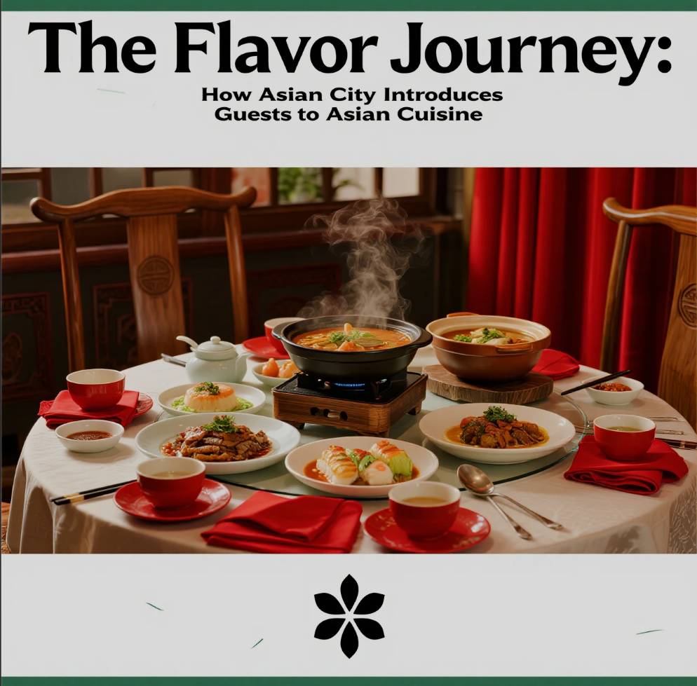 Colorful Asian dishes presented on a dining table representing a flavor journey