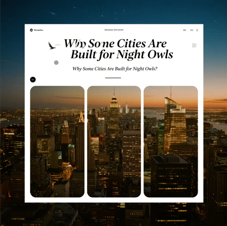 City nightlife showing urban spaces designed for night owls