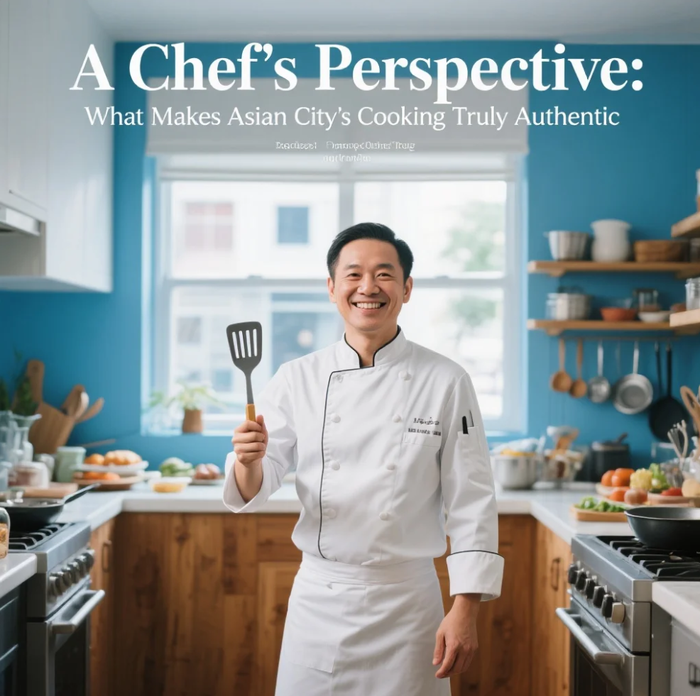 Chef preparing traditional Asian dishes using family recipes in a restaurant kitchen