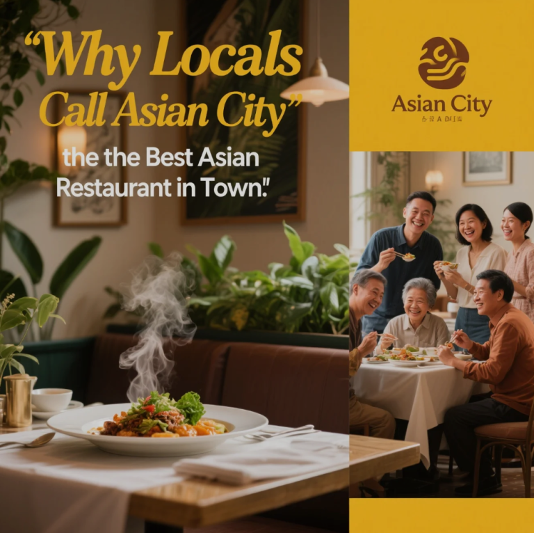 A vibrant dining experience at Asian City with authentic Asian dishes and happy customers