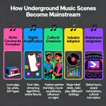 Underground music scene evolving into mainstream culture